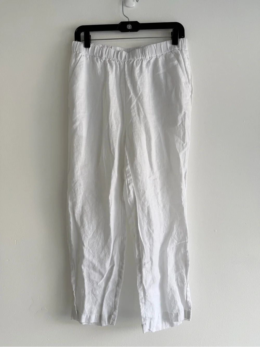 Quince 100% European Linen White Pull-On Pants Size M 8875